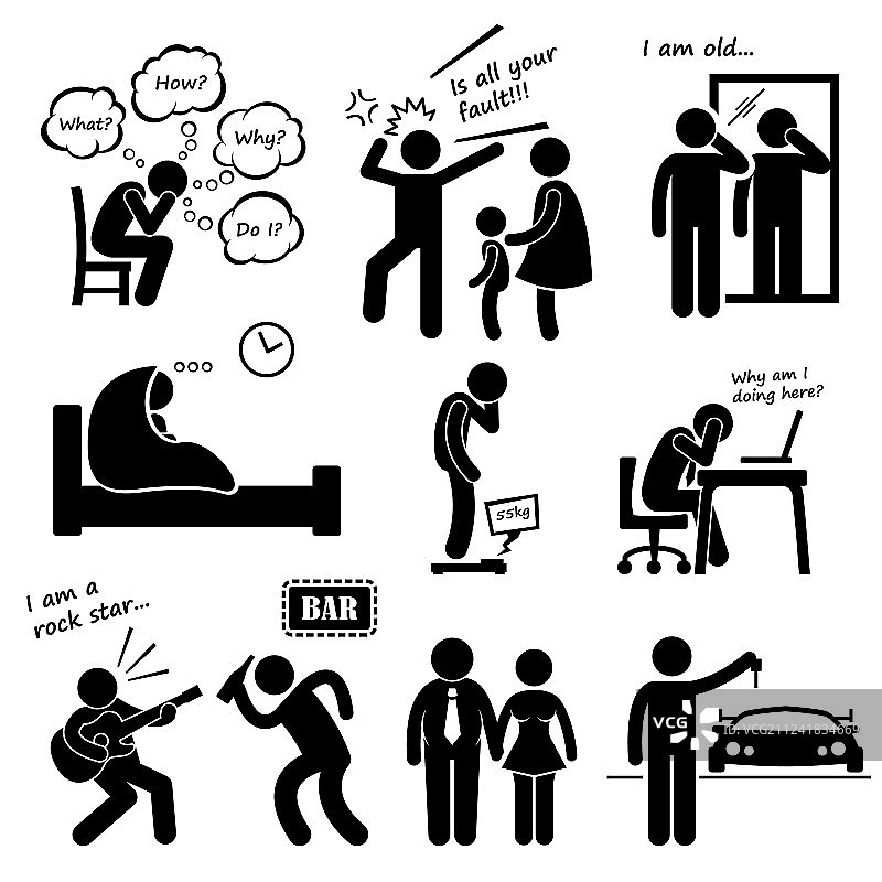 中年危机男性问题图片素材