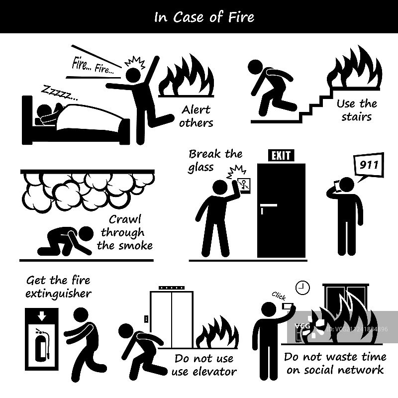 消防应急预案简笔画图片素材