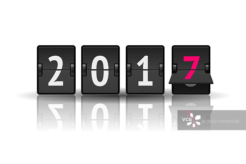 新年概念：翻转时钟变为2017图片素材