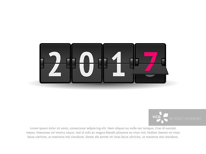 新年概念：翻转时钟变为2017图片素材