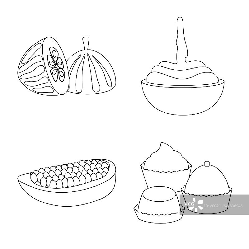 可可豆图标合集设计图片素材