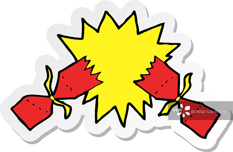 卡通圣诞拉炮贴纸图片素材