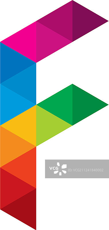 字母F标志彩色图标设计图片素材