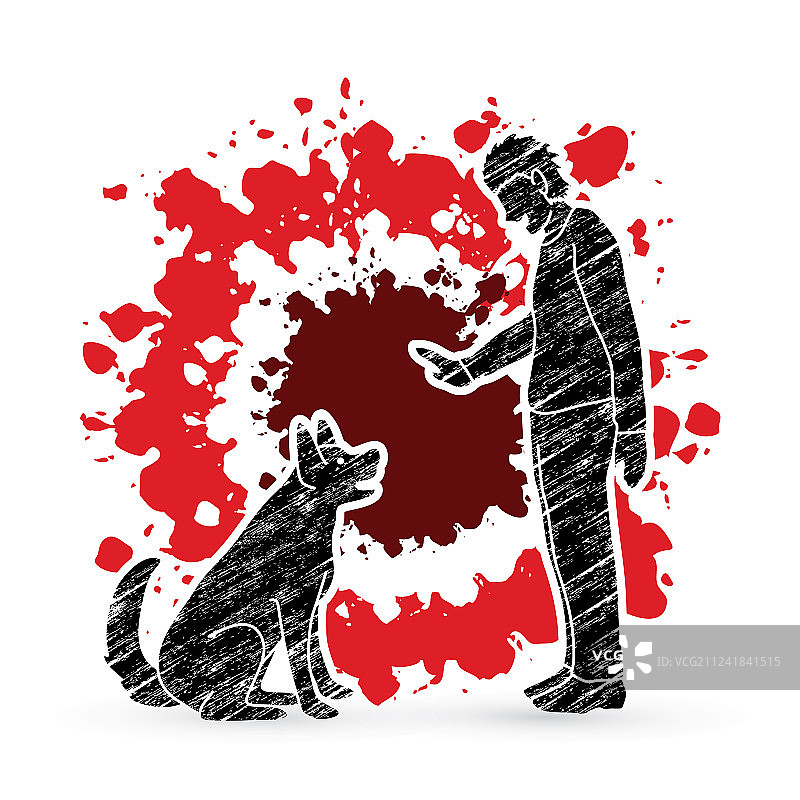 训狗的人在训练狗图片素材