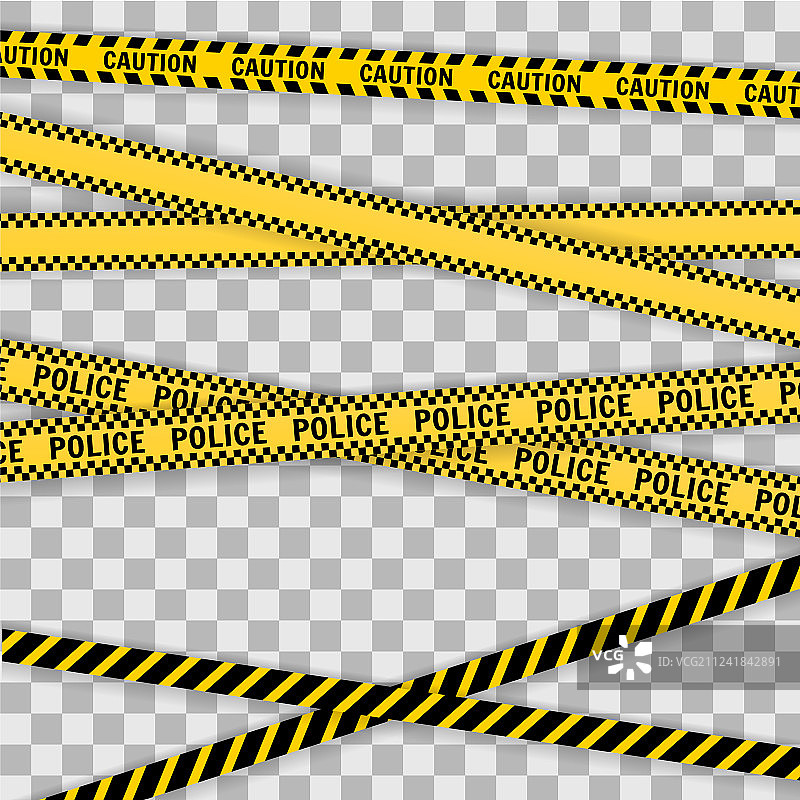 白色背景上的警察警戒线图片素材