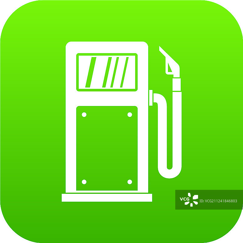 绿色数码汽油泵图标图片素材