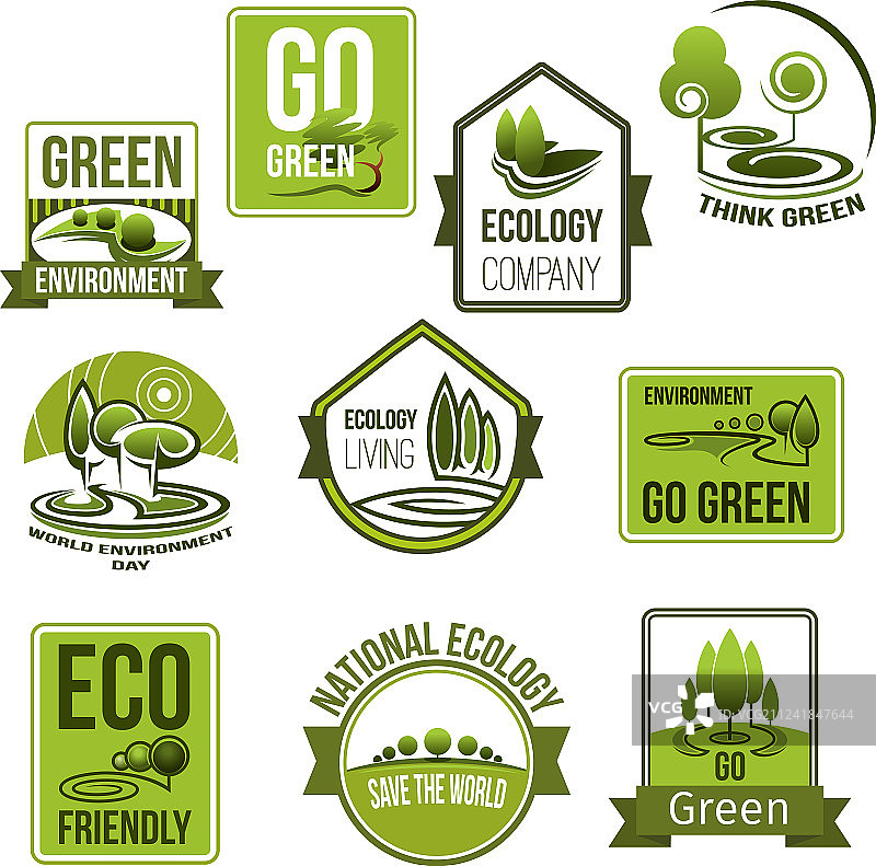 自然生态环境图标集图片素材