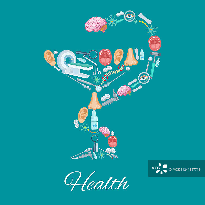 许癸厄亚之碗标志和药品健康海报图片素材