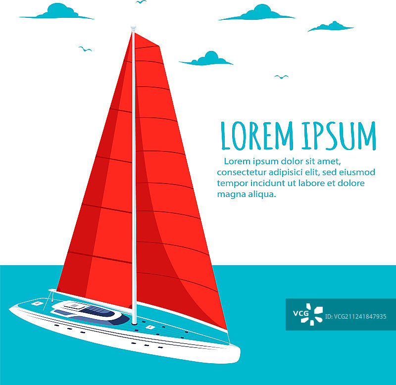 帆船游艇俱乐部宣传单设计图片素材