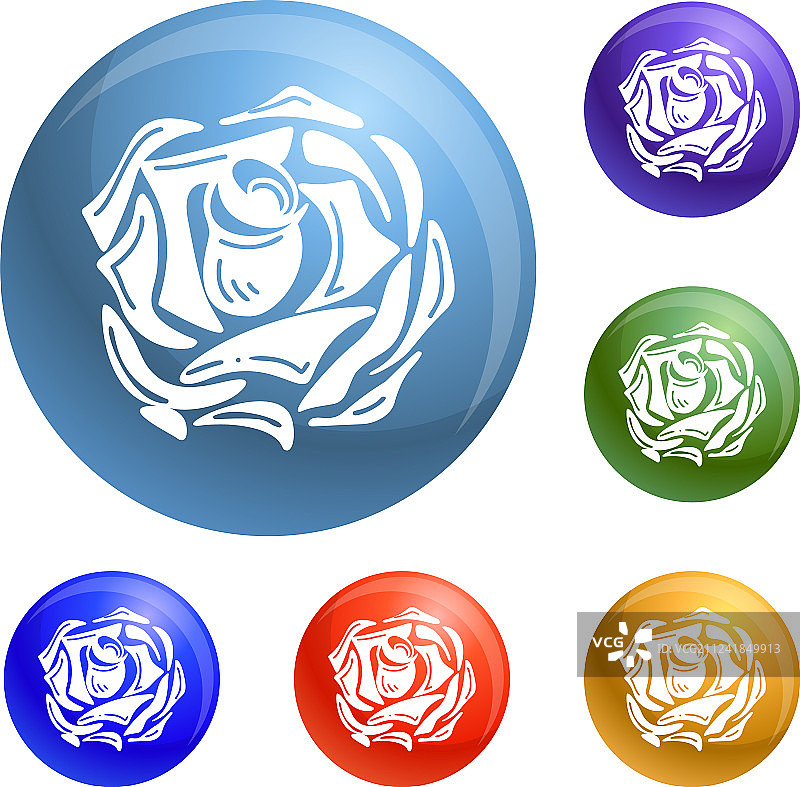 雏菊玫瑰图标合集图片素材