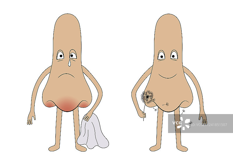 卡通鼻子过敏图片素材