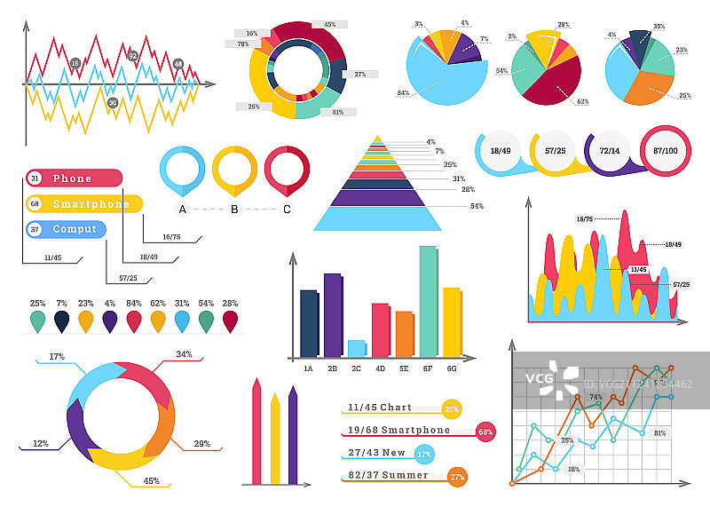 信息图表元素信息条图形集图片素材