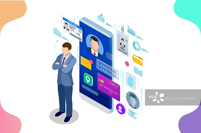 2.5D个人数据信息应用标识图片素材