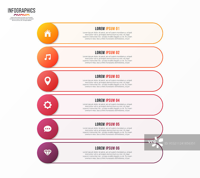 6选项设计信息图模板图片素材