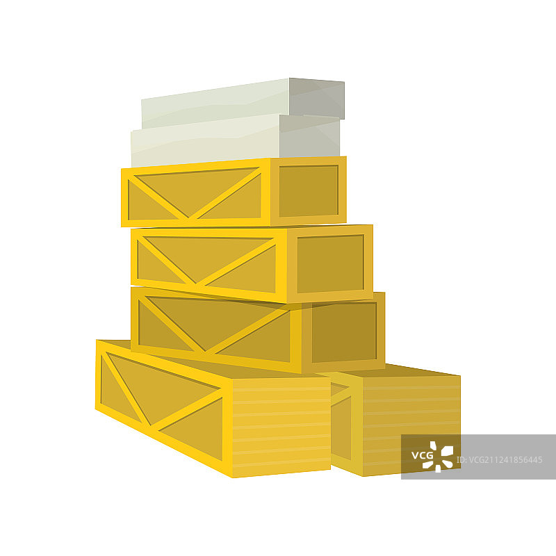 装满货物的板条箱和箱子堆图片素材
