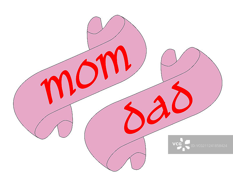 爸爸妈妈纹身卷轴图片素材