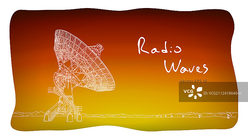 无线电射电望远镜天线草图图片素材