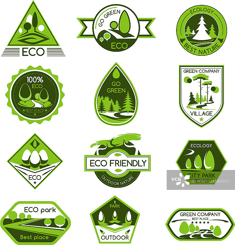 生态自然环保公司图标合集图片素材