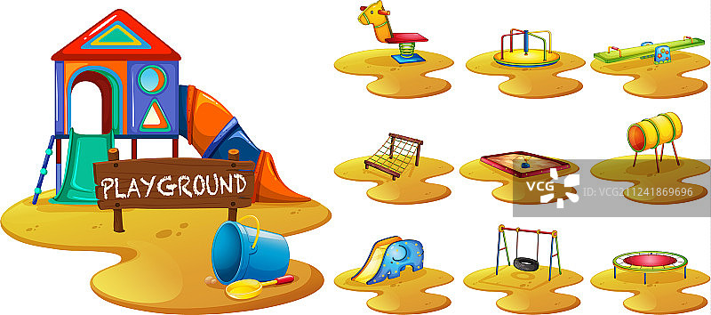 游乐场上的游乐设施图片素材