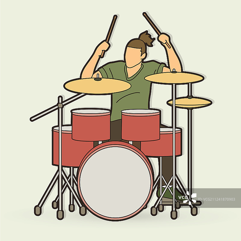 在鼓乐队演奏的音乐家图片素材