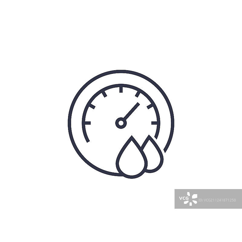 湿度计线性图标图片素材