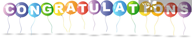 彩色气球和祝贺语图片素材