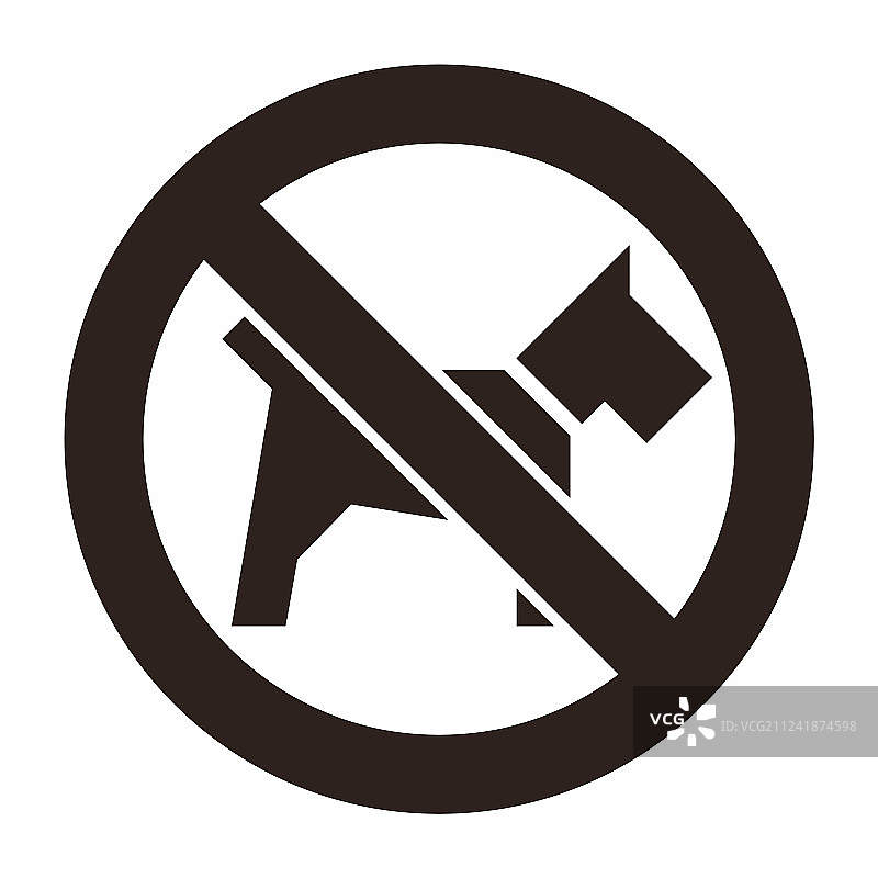 禁止遛狗标志图片素材