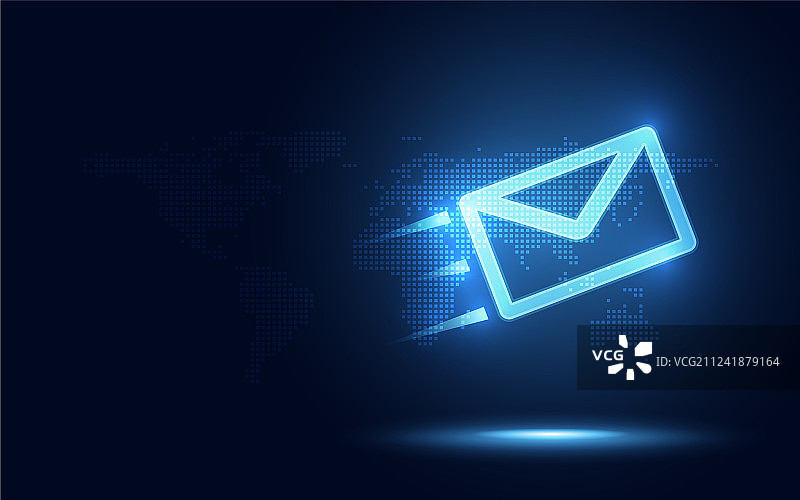 未来科技蓝色快递信封包裹图片素材