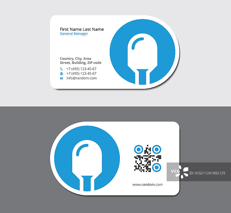 带蓝色灯的白色名片图片素材