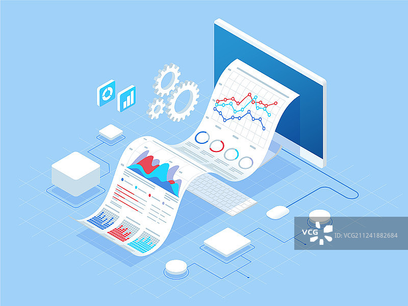 2.5D 商业分析概念图图片素材
