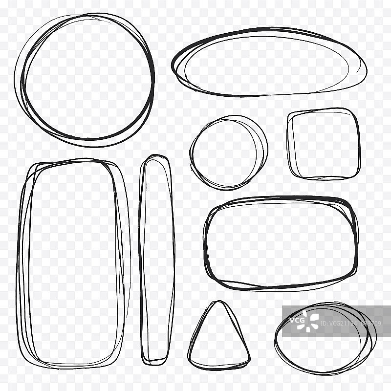 极简草图风格的对话气泡框集合图片素材