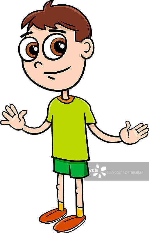 卡通小学生男孩图片素材