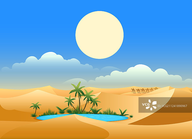沙漠绿洲背景图片素材