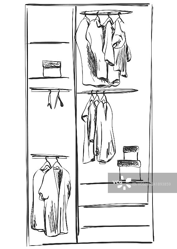 手绘衣柜草图图片素材