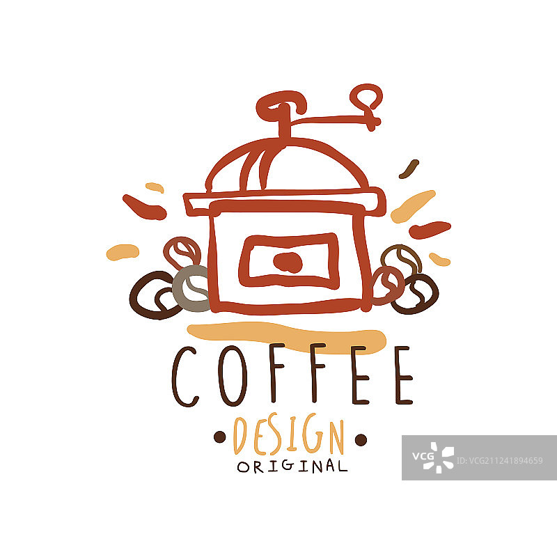 手绘咖啡原创Logo设计图片素材