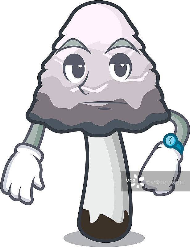 等待中的鸡腿菇吉祥物卡通形象图片素材