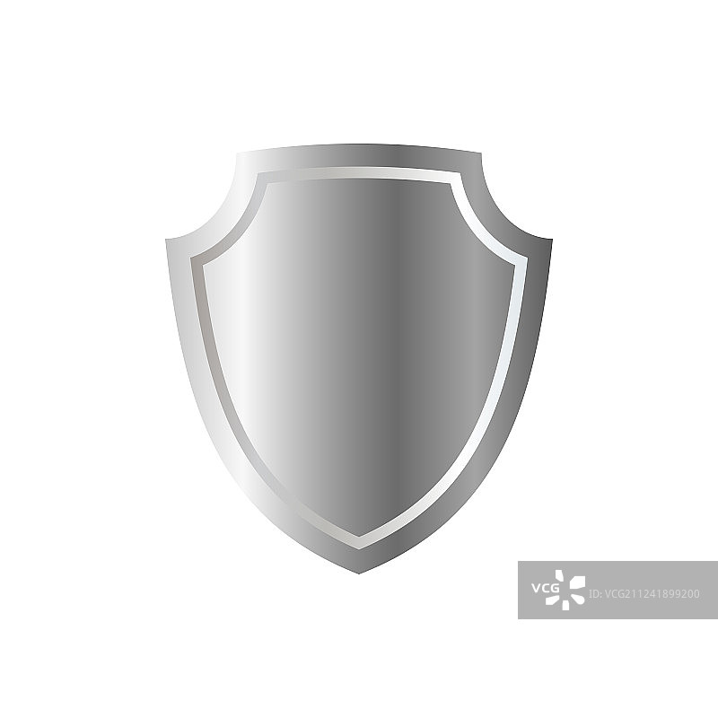 银色盾牌形状图标3D灰色标志图片素材