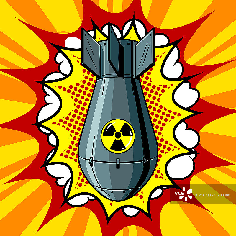 波普艺术风格核弹图片素材