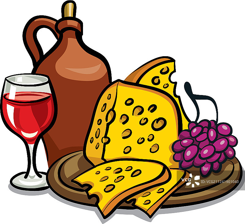奶酪和葡萄酒图片素材