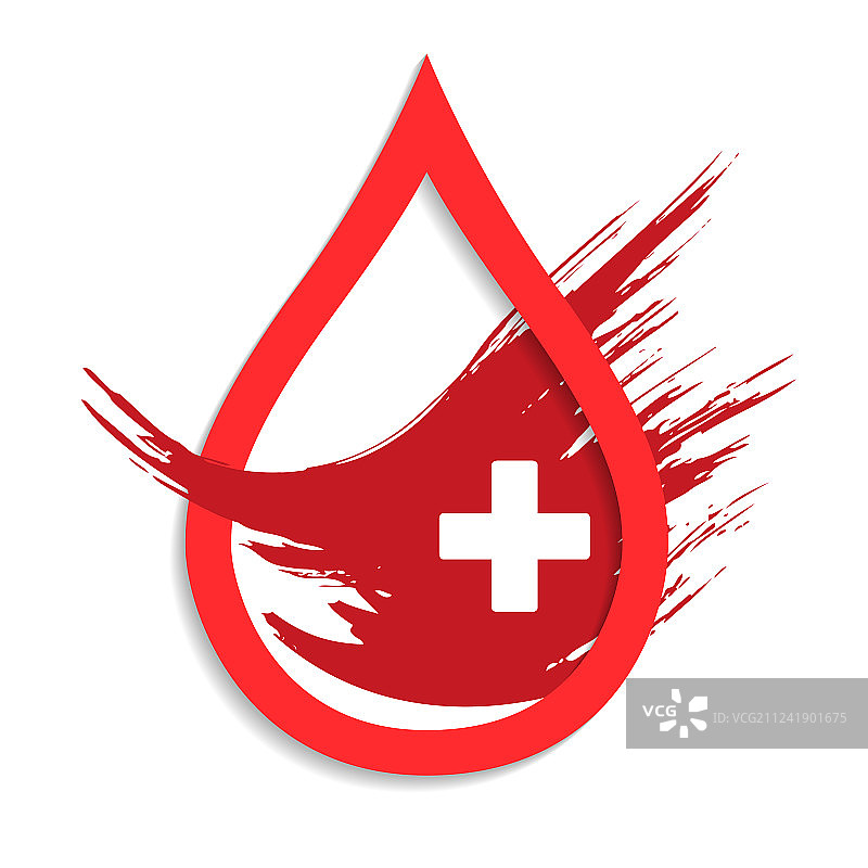 带有十字的献血滴血标志图片素材