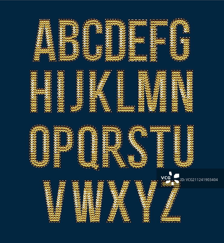 金色字体刺绣亮片标签图片素材