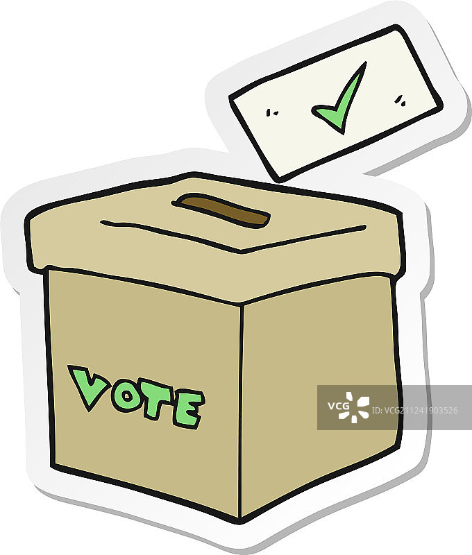 卡通投票箱贴纸图片素材