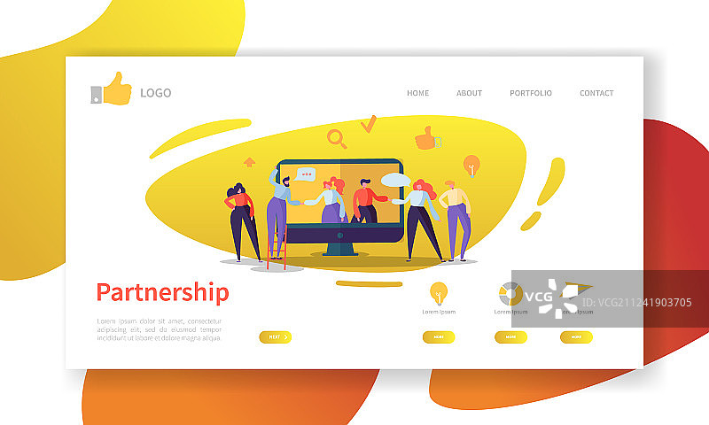 商务合作着陆页网站模板图片素材