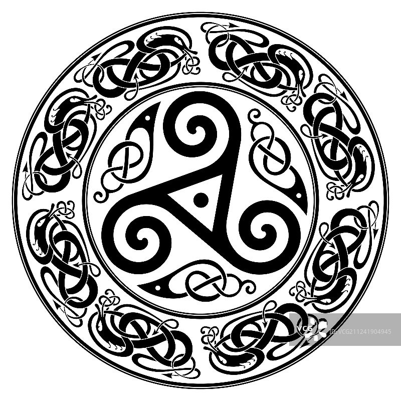 圆形凯尔特三曲枝图案设计图片素材