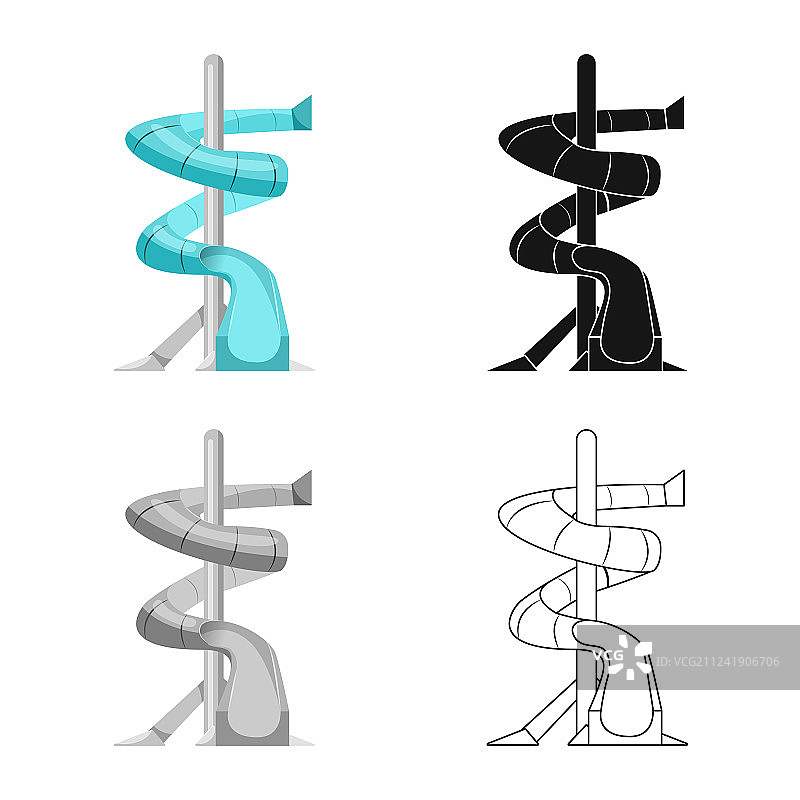 游泳池和游泳标志套装图片素材
