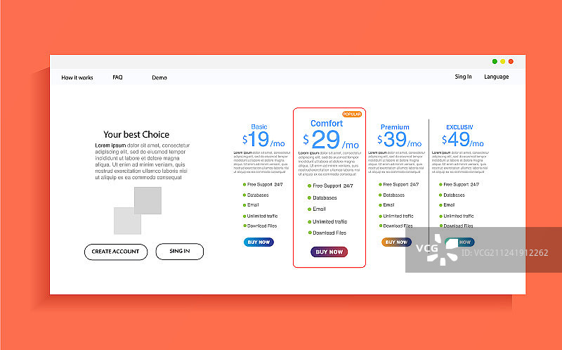 网页资费套餐UI banner图片素材