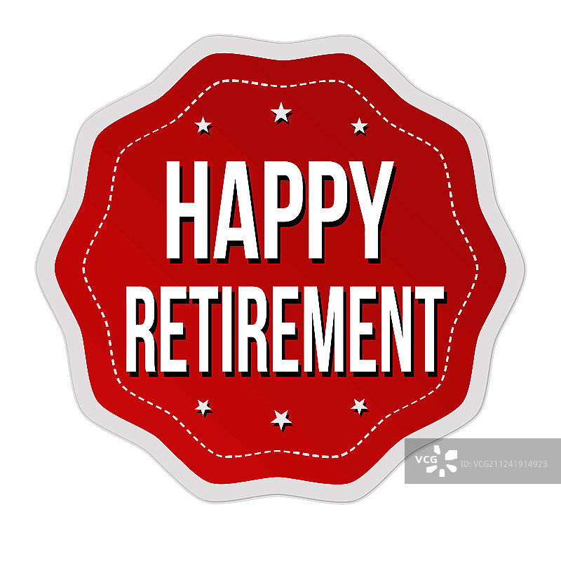 快乐退休标签或贴纸图片素材