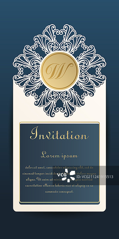 激光切割镂空邀请函模板图片素材