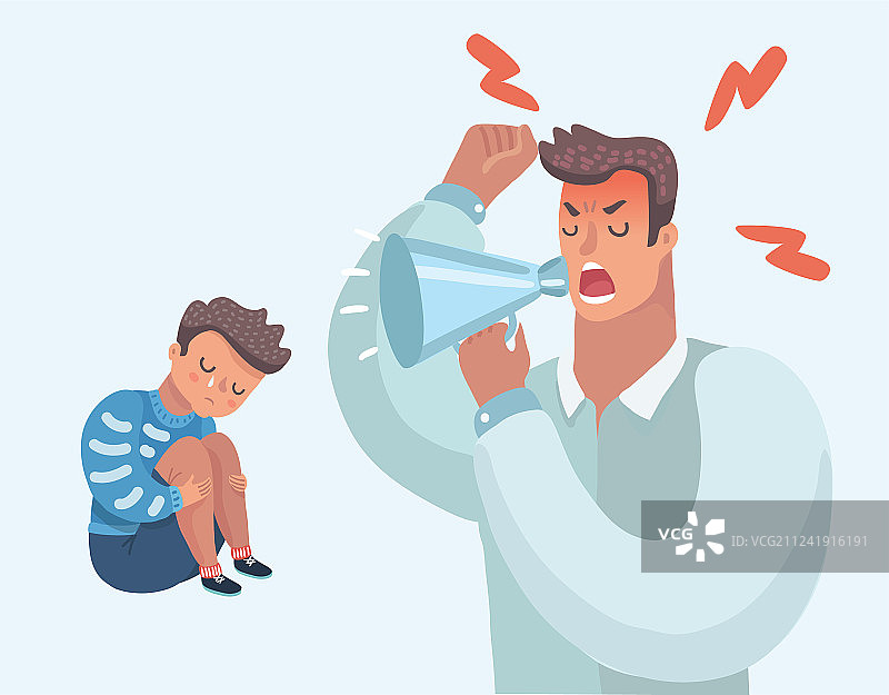 父亲责骂儿子图片素材