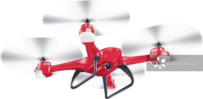 白色背景下的无人机四轴飞行器图片素材